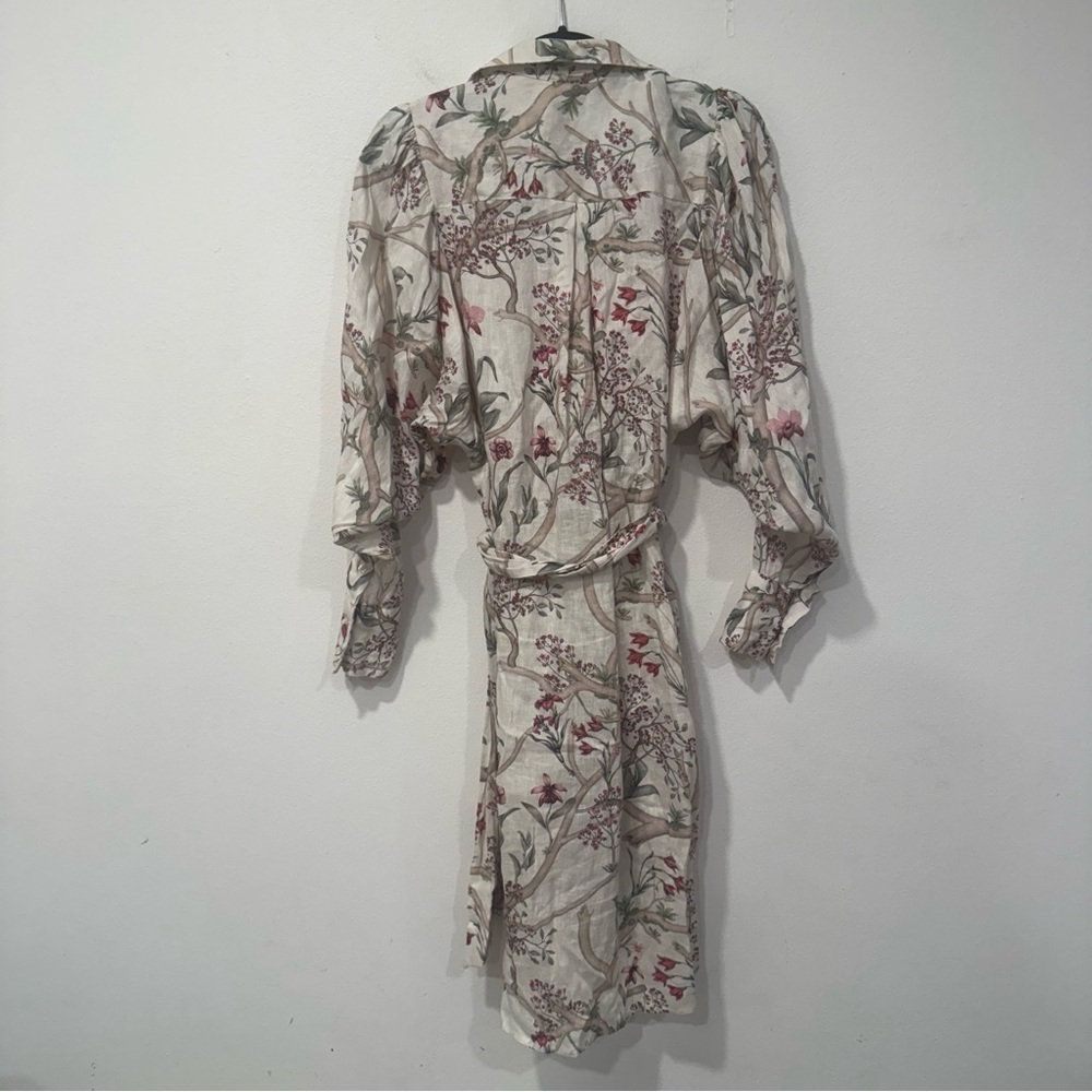 Johanna Ortiz x H&M White Orchid Floral Linen Shirt Dress XS - Picture 8 of 9